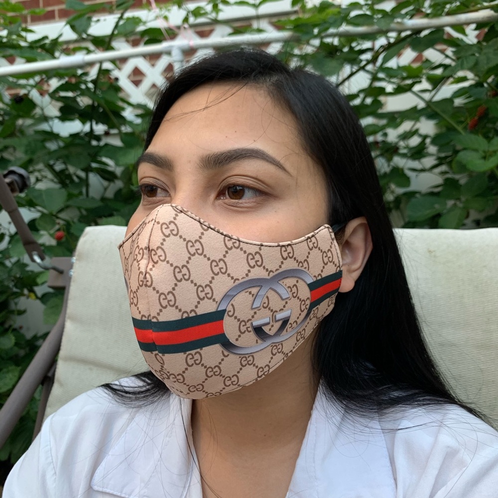 Designer inspired back-to-back face mask